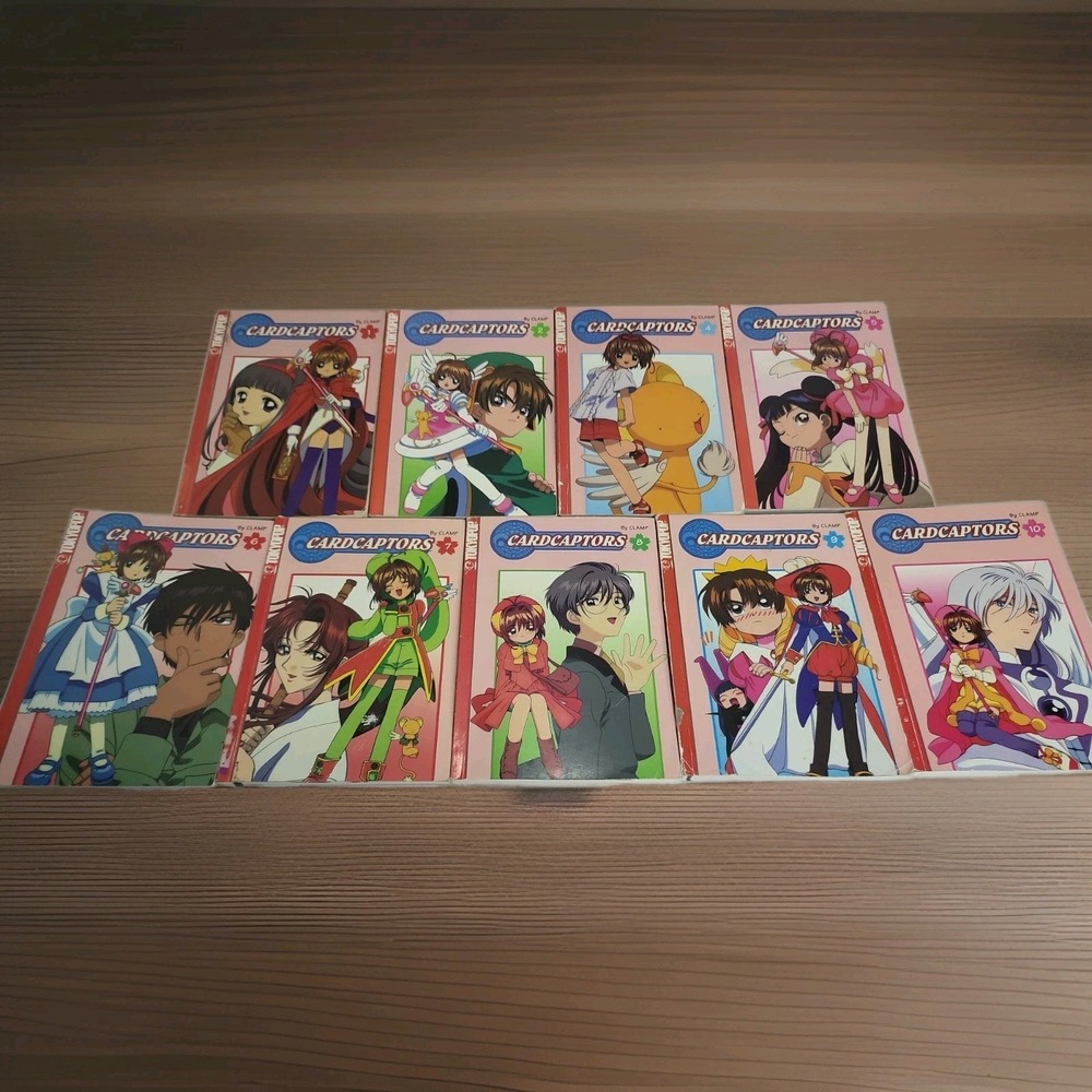 Tokyopop Cardcaptors Anime Book Lot 9 Kids OS Pink Good Vintage Manga CLAMP Art